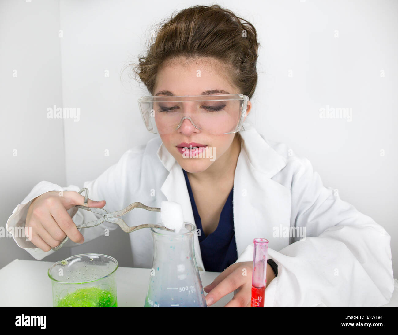 Lab coat girl hires stock photography and images Alamy