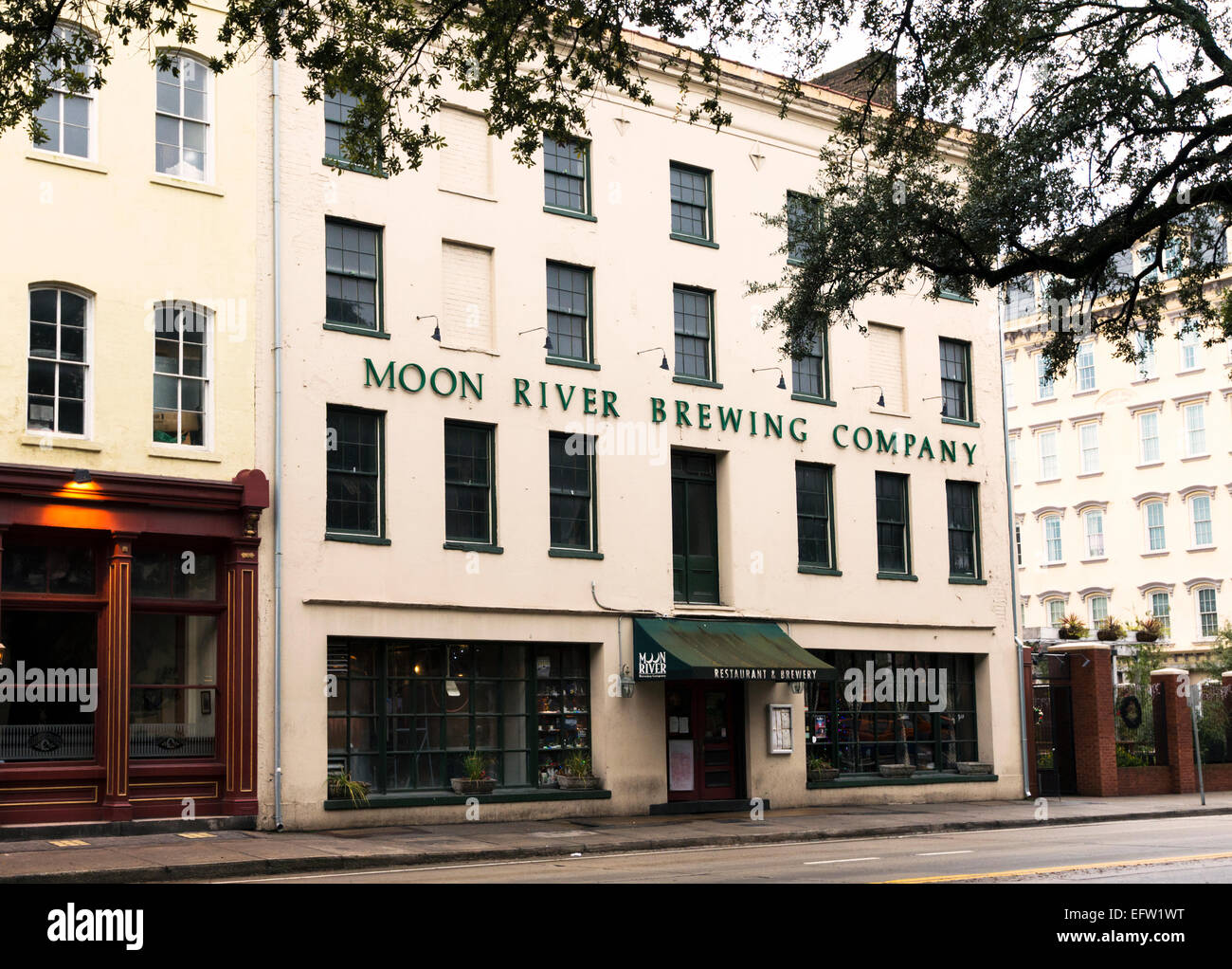 Moon River Brewing Company Restaurant and Bar in Downtown Savannah Georgia Stock Photo
