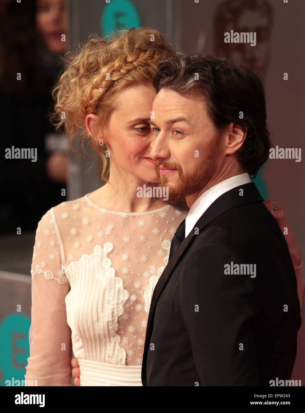 London, UK. 8th February, 2015. Anne-Marie Duff and James McAvoy at the BAFTA 2015 Awards Ceremony, held at the Royal Opera House, Covent Garden, London. Credit:  Paul Marriott/Alamy Live News Stock Photo