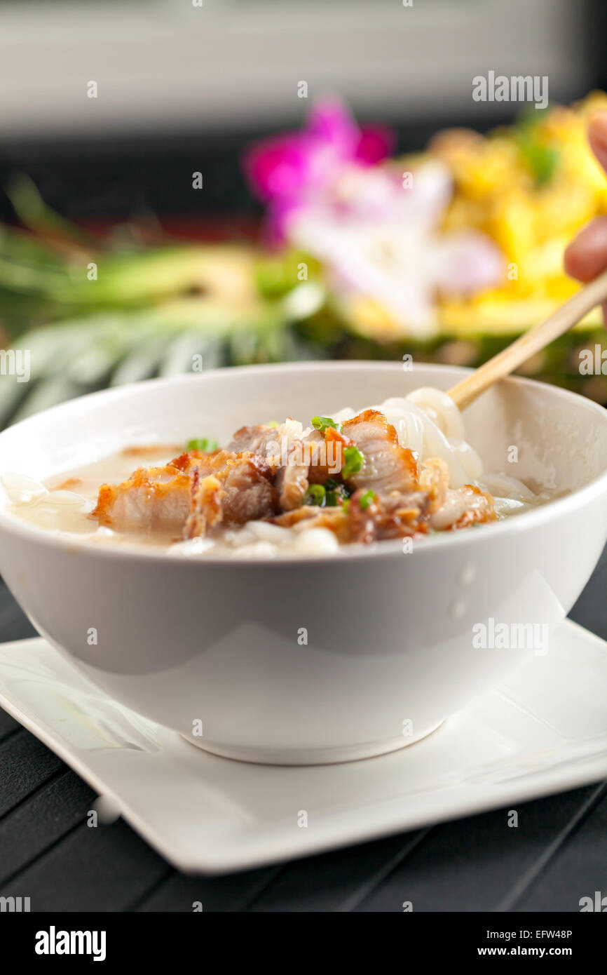 Thai Soup with Pork Stock Photo - Alamy