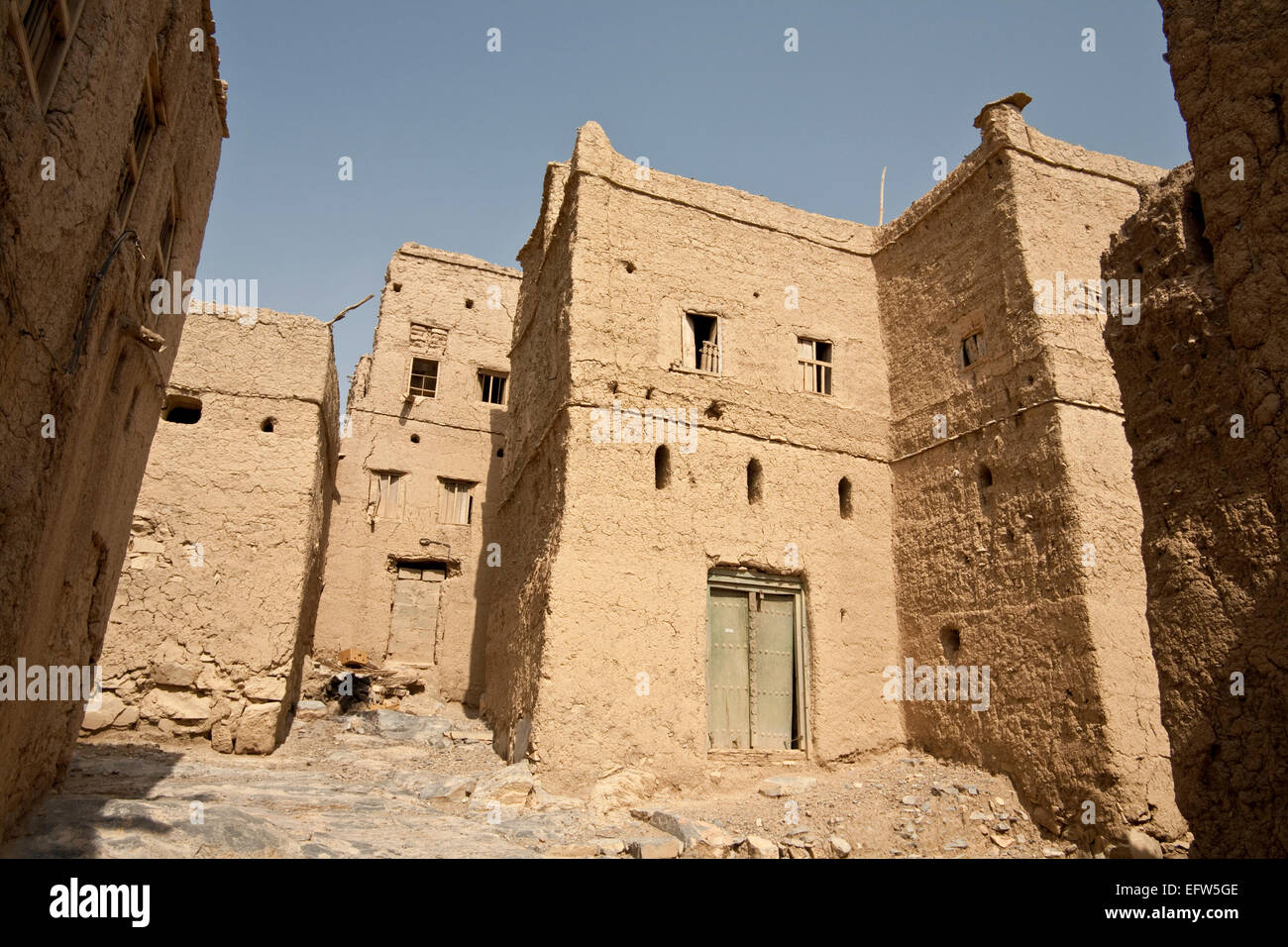 Old housed in Al Hamra old town, Oman Stock Photo - Alamy
