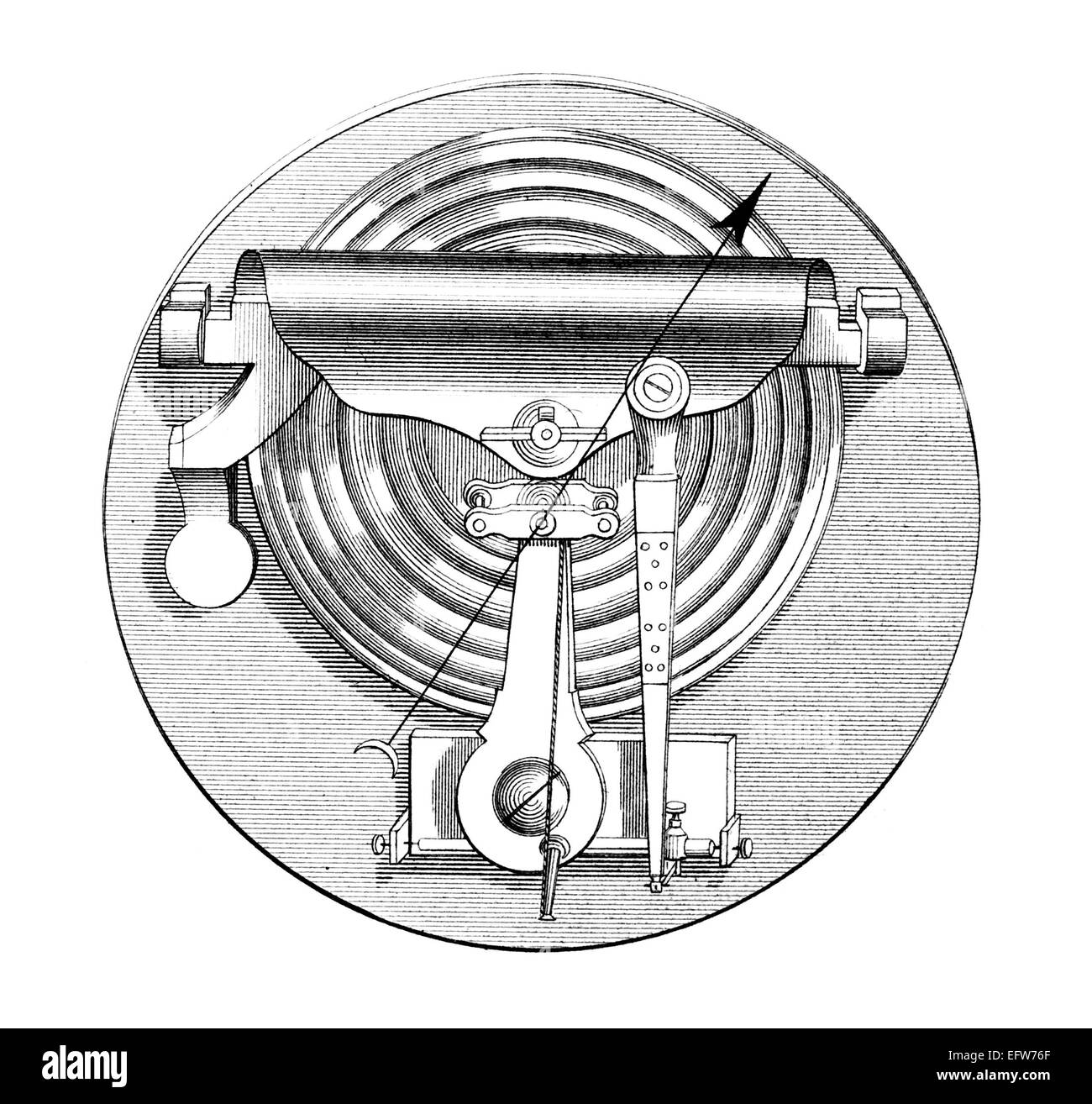 Victorian engraving of a barometer. Digitally restored image from a mid-19th century Encyclopaedia. Stock Photo