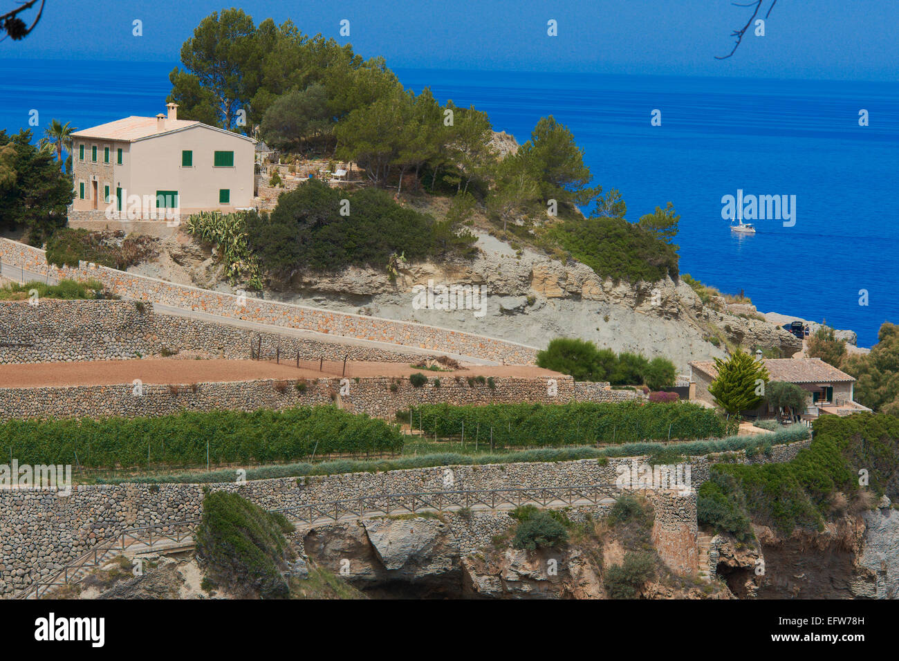 Mallorca, Banyalbufar, Serra de Tramuntana, UNESCO World Heritage Site, Mallorca Island, Majorca, Balearic Islands, Spain, Europ Stock Photo