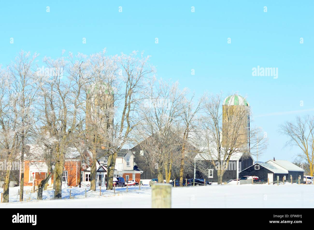 farm and house in winter Stock Photo - Alamy