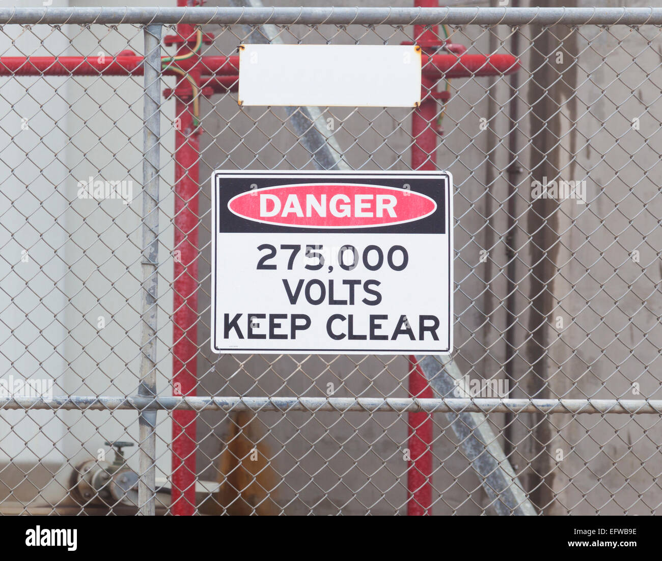 Extreme high voltage sign Stock Photo