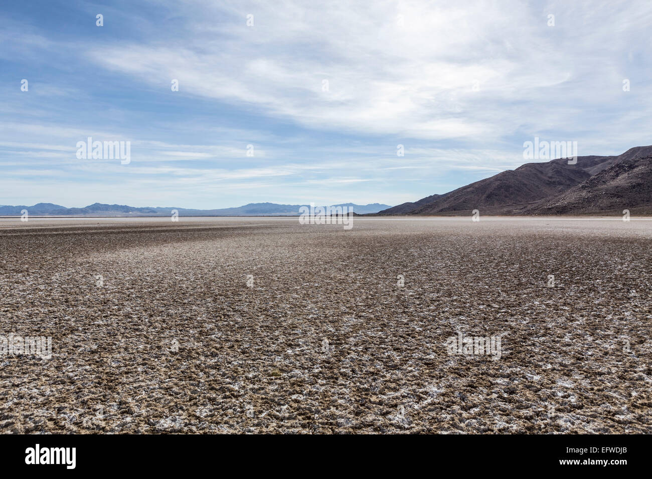 Zzyzx dry lake in the Mojave desert near Baker, California. Stock Photo