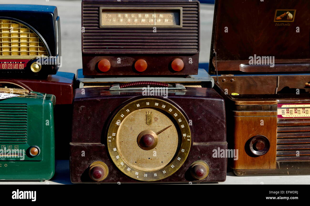 Vintage broadcast radios Stock Photo Alamy