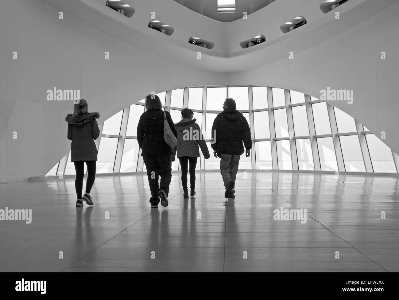 The Milwaukee Art Museum features an addition designed by architect Santiago Calatrava. Stock Photo