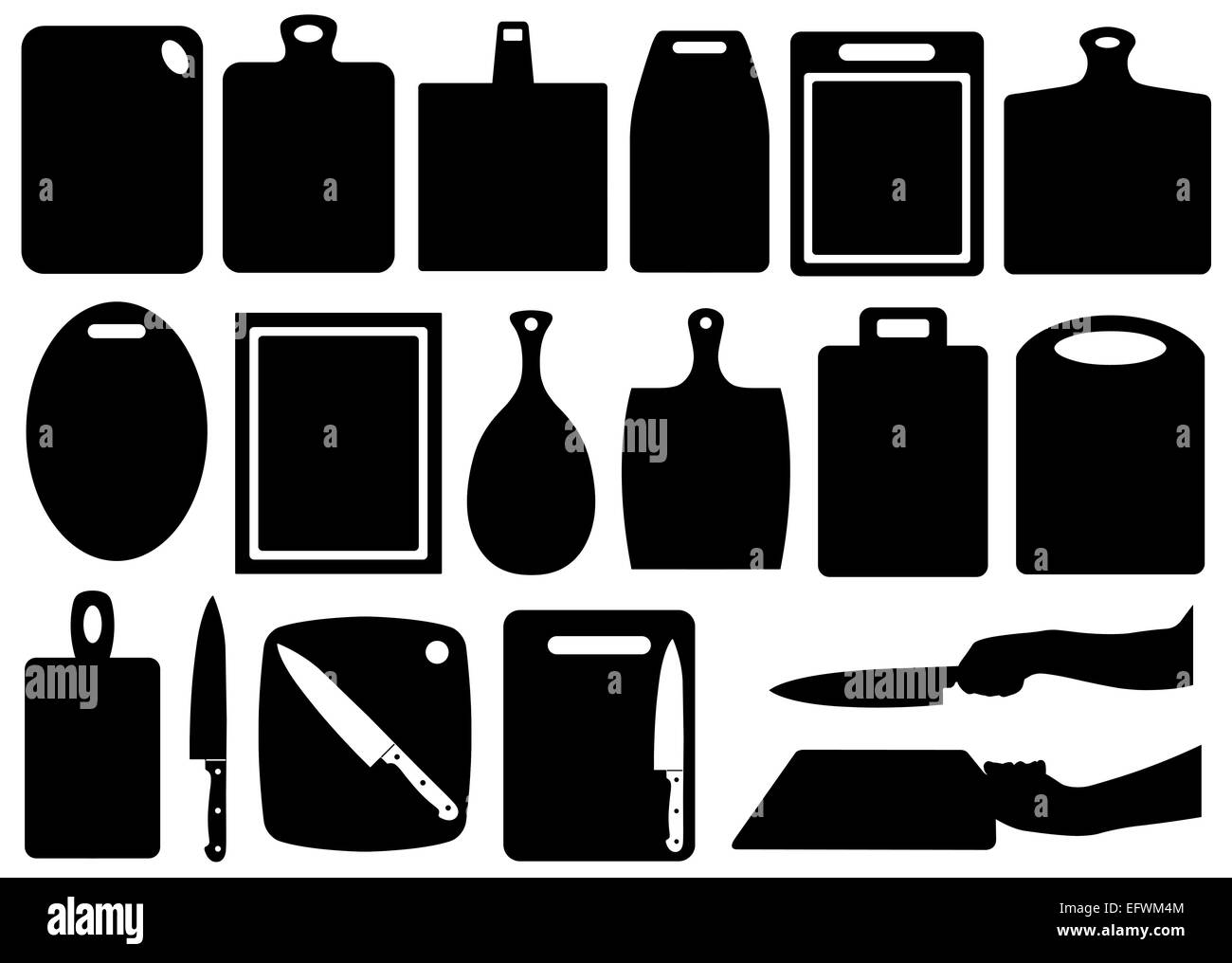 Set of kitchen cutting boards Stock Photo Alamy