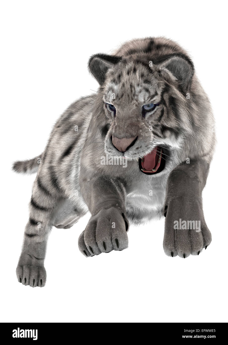 Digitally rendered big wild cat, red tiger, 3D Illustration Stock Photo -  Alamy