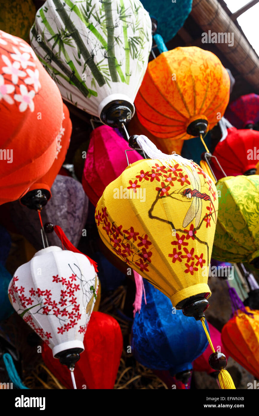 Traditional silk lanterns, Hoi An, Vietnam. Stock Photo
