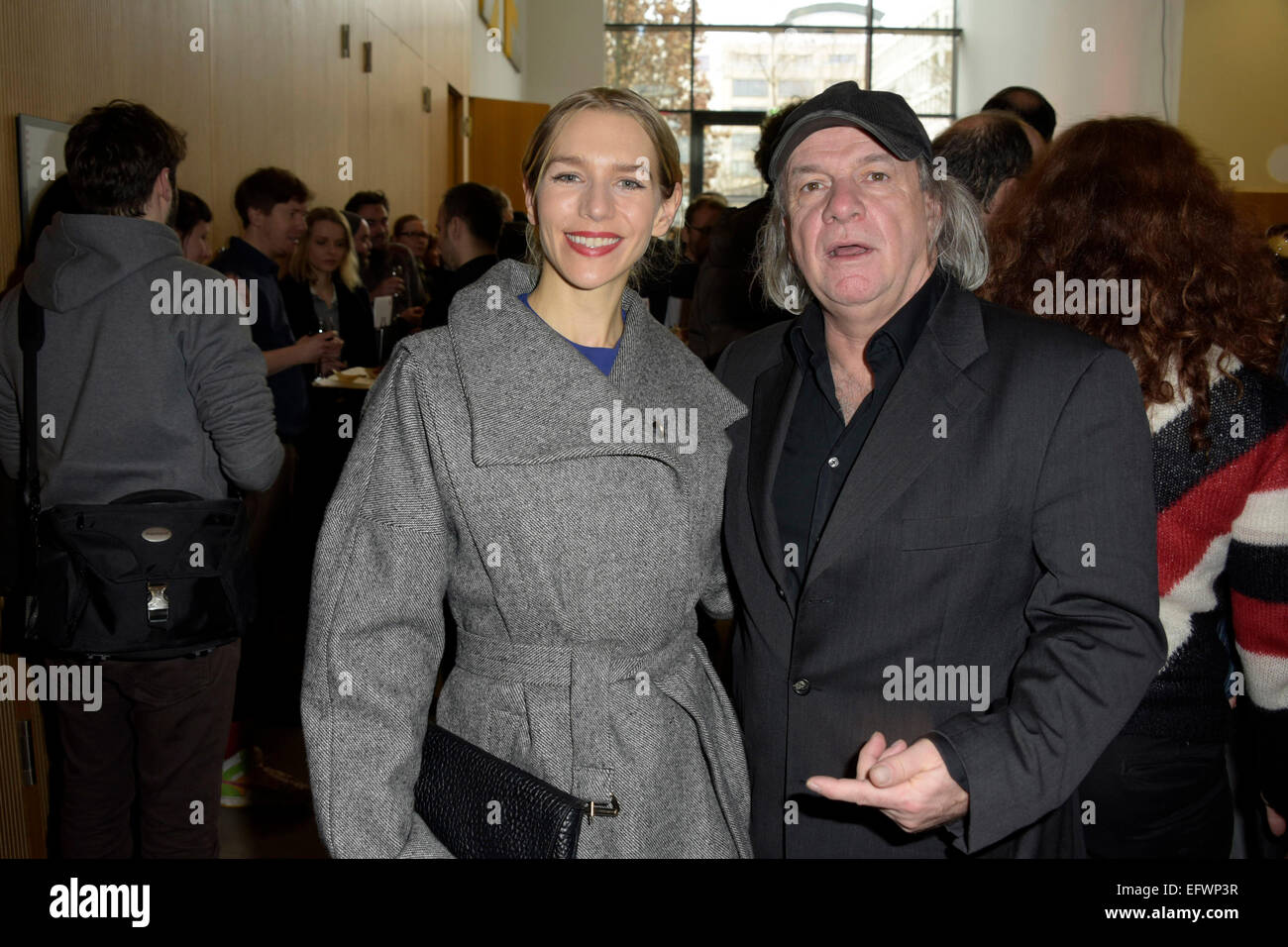 Berlin, Germany. 10th Feb, 2015. Julia Dietze and Pepe Danquart attending the Hessen Reception at the 65th Berlin International Film Festival/Berlinale 2015 on February 10, 2015. Credit:  dpa picture alliance/Alamy Live News Stock Photo