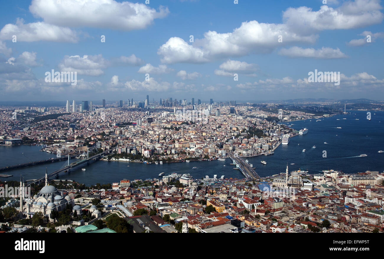 Aerial view of Golden Horn and Bosporus Istanbul Turkey Stock Photo - Alamy