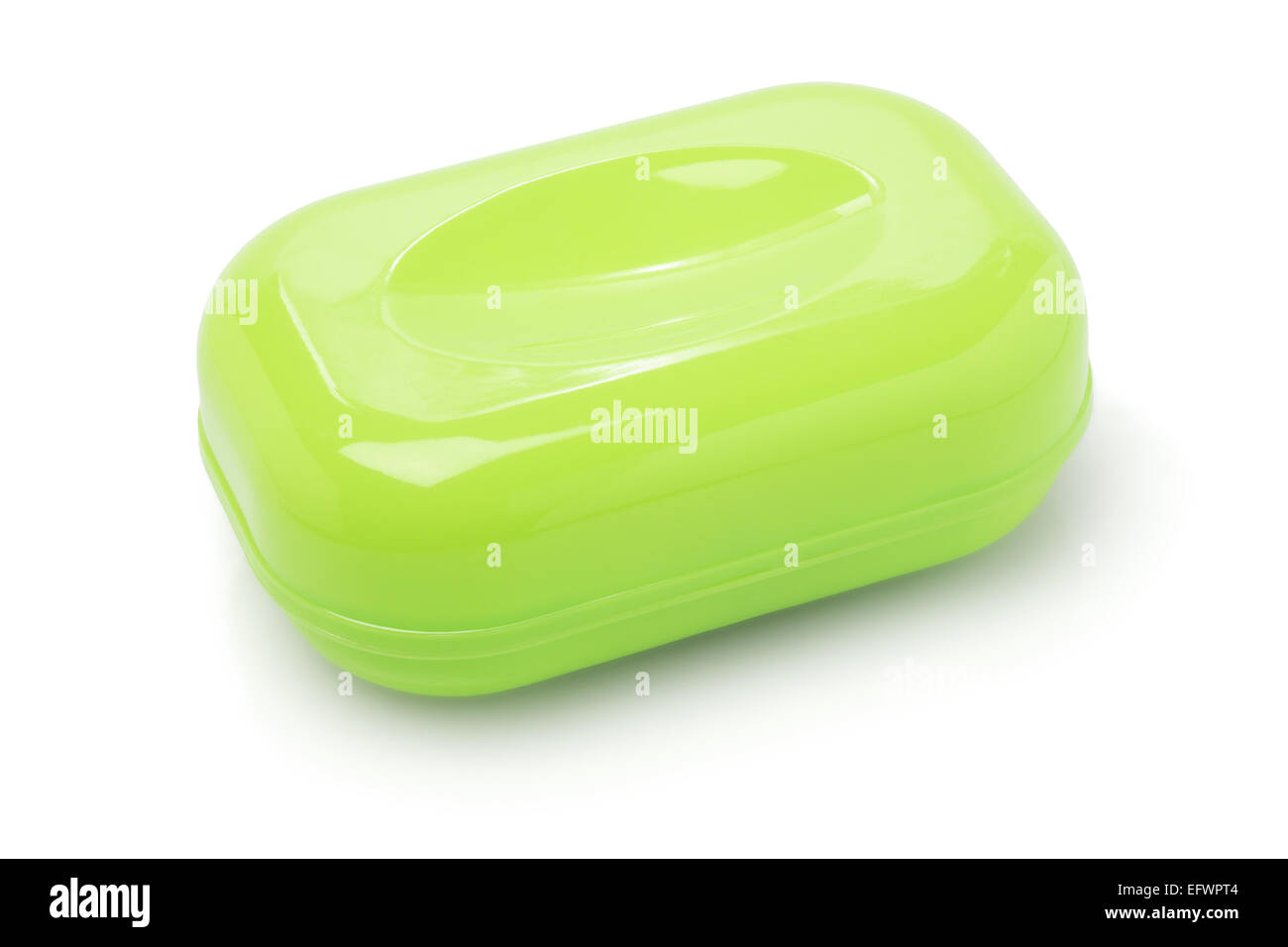 Plastic Soap Container On White Background Stock Photo