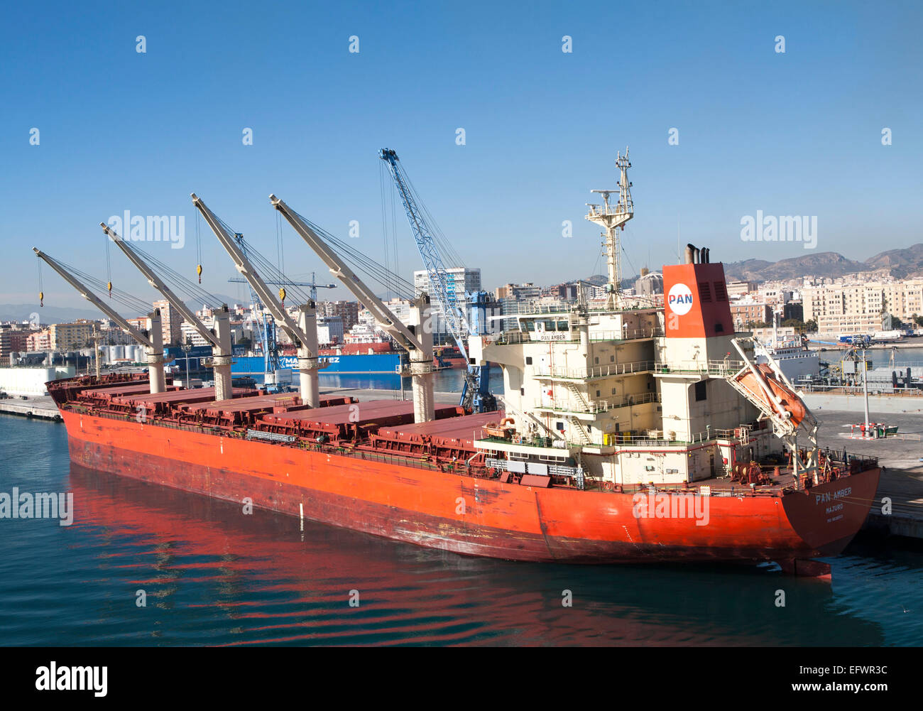 Cargo ship bulk carrier in the port of Malaga, Spain Stock Photo Alamy