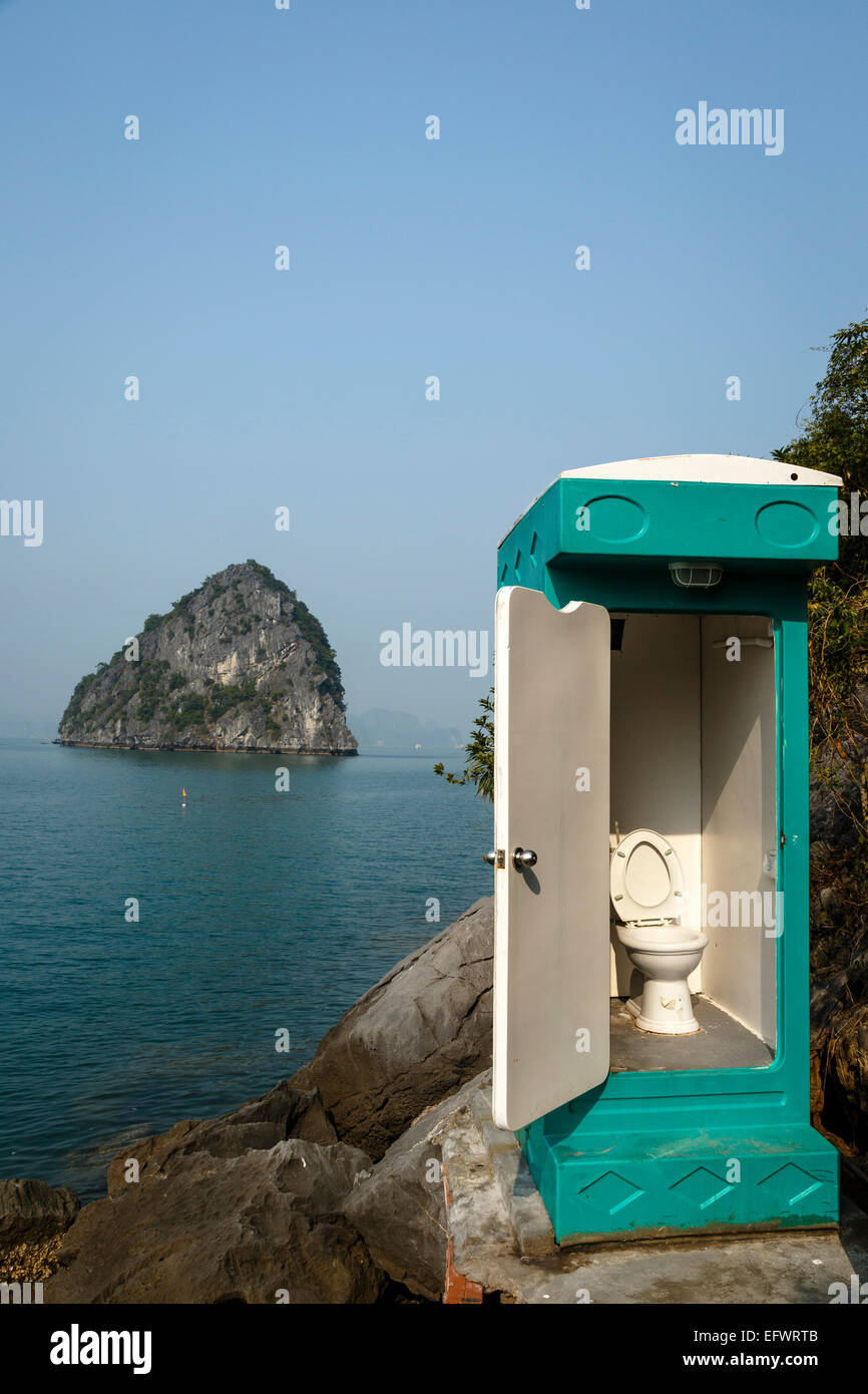 Public toilet, Halong Bay, Vietnam Stock Photo