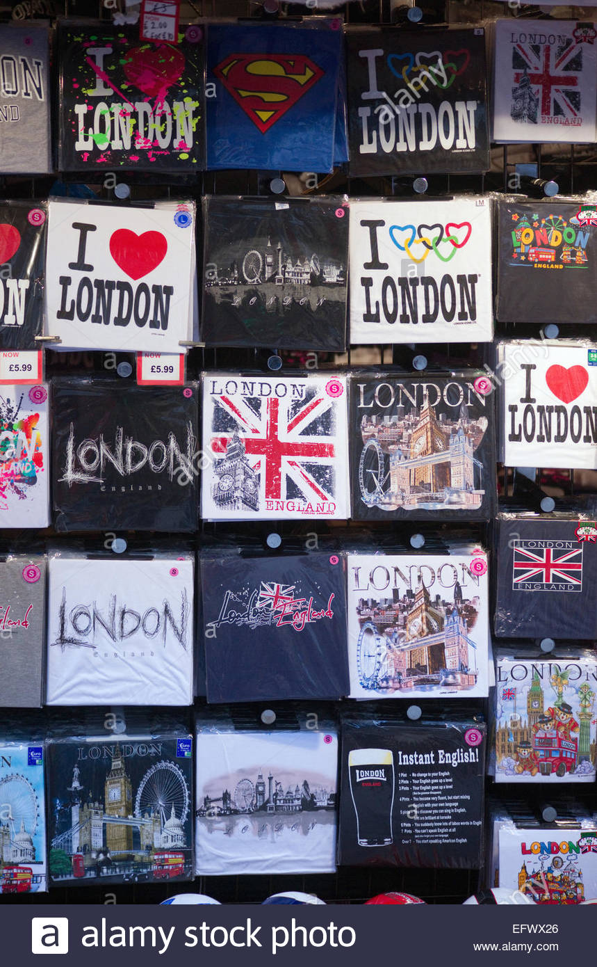 General street scene Central London Street vendor t shirts for sale I Stock  Photo - Alamy
