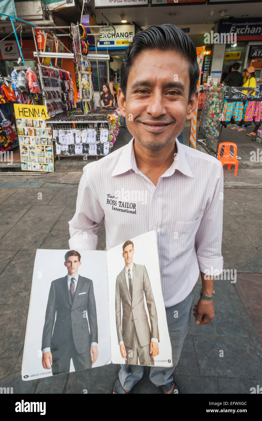 Thailand, Bangkok, Khaosan Road, Suit Salesman Stock Photo Alamy