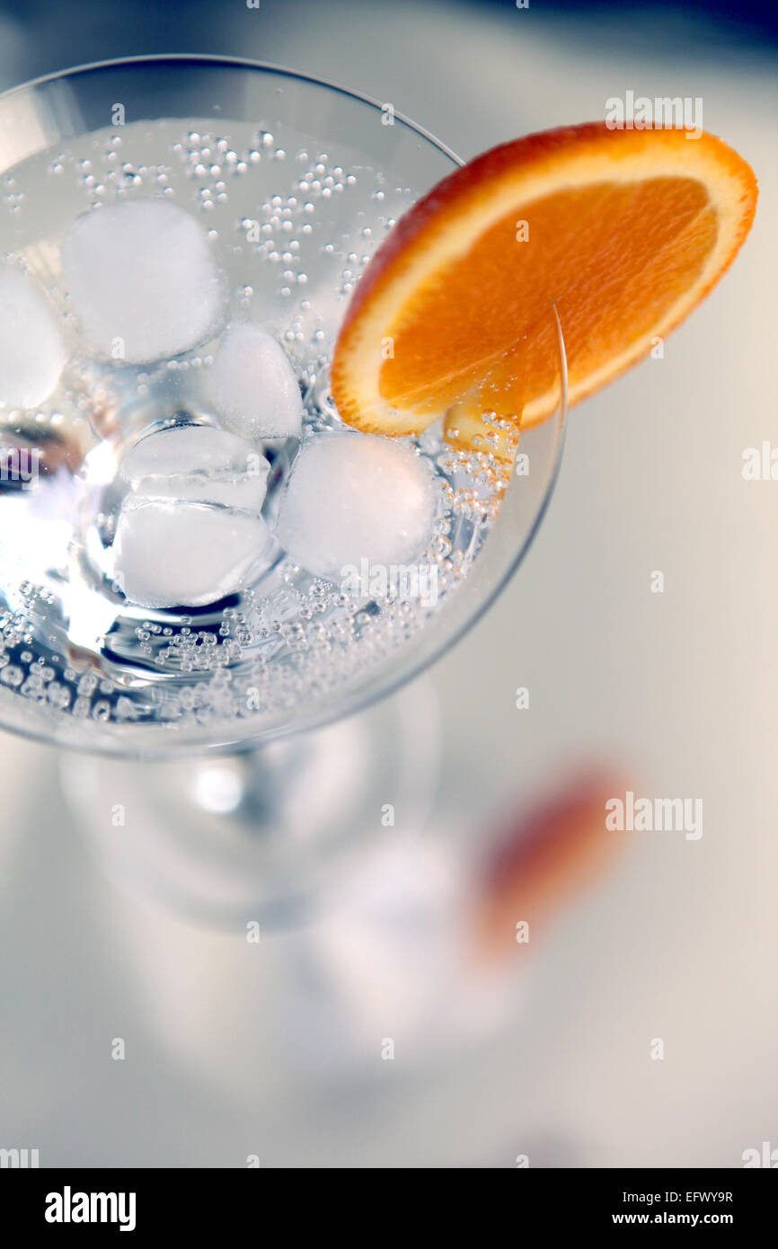 cocktail decorated with an orange slice Stock Photo - Alamy