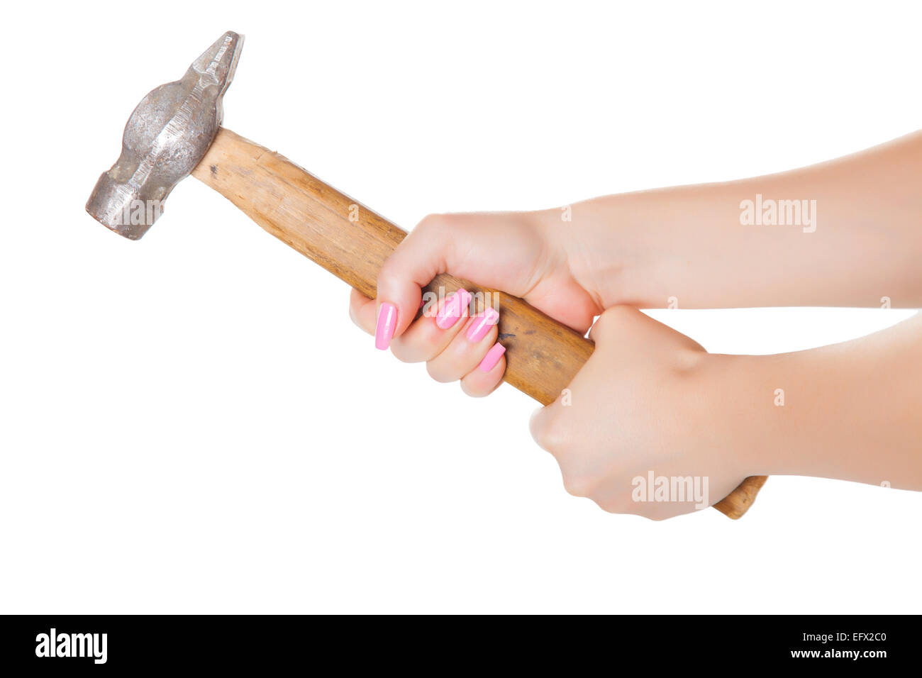 gavel wooden handle, isolated white background Stock Photo Alamy