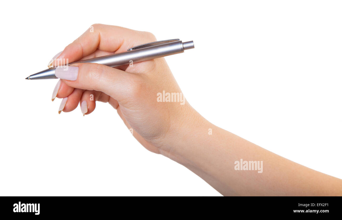 hand writing isolated white background Stock Photo - Alamy