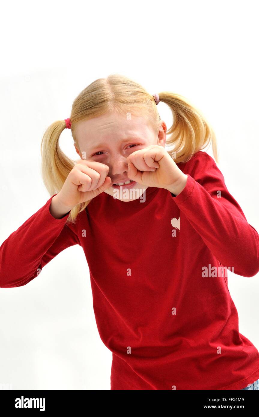 Young girl crying Stock Photo