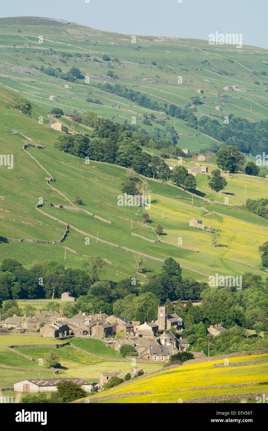 Village of Muker in Swaledale, early summer. Yorkshire Dales National Park, UK Stock Photo