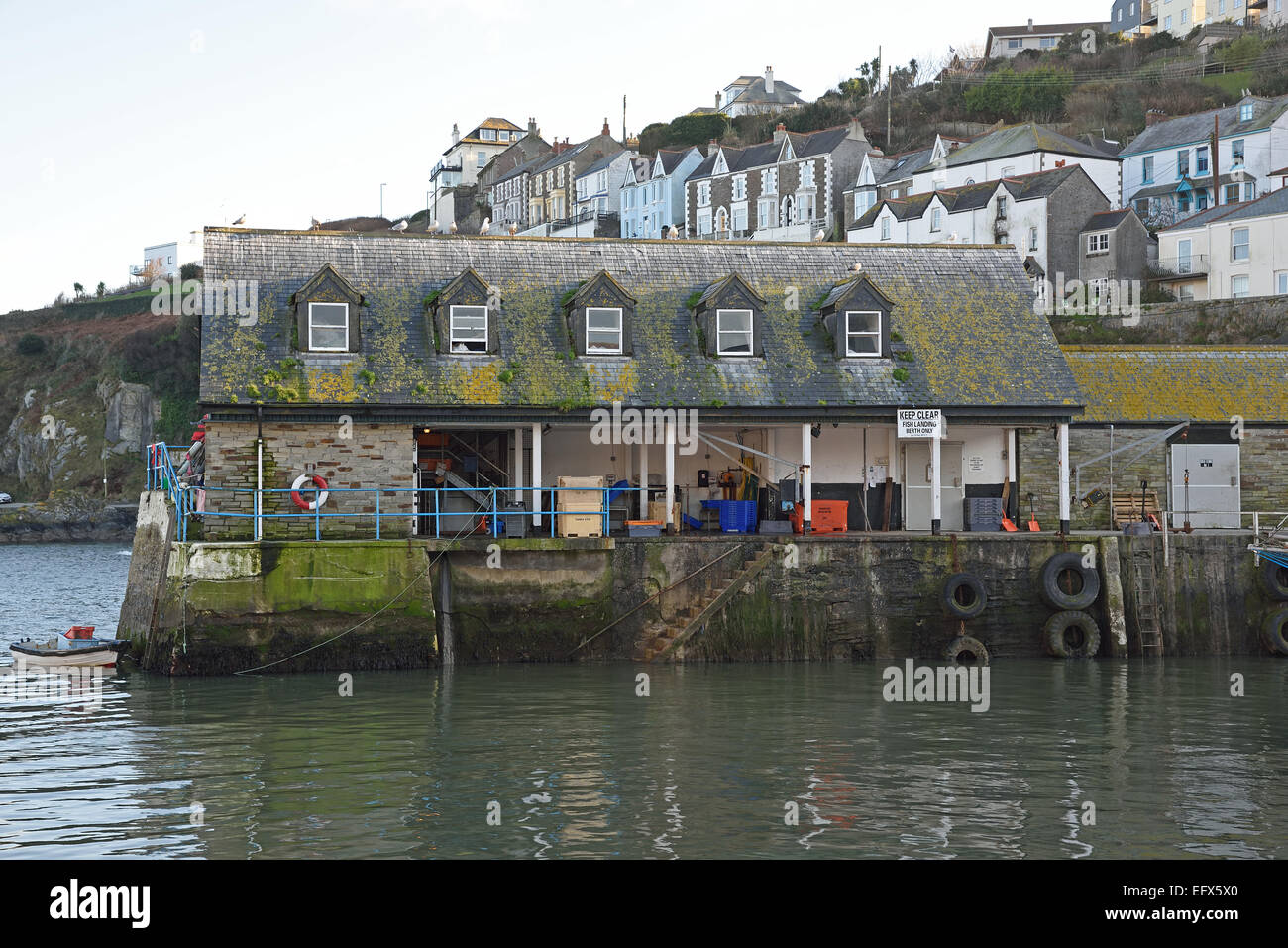 The fish dock at Mevagissey, Cornwall, UK Stock Photo