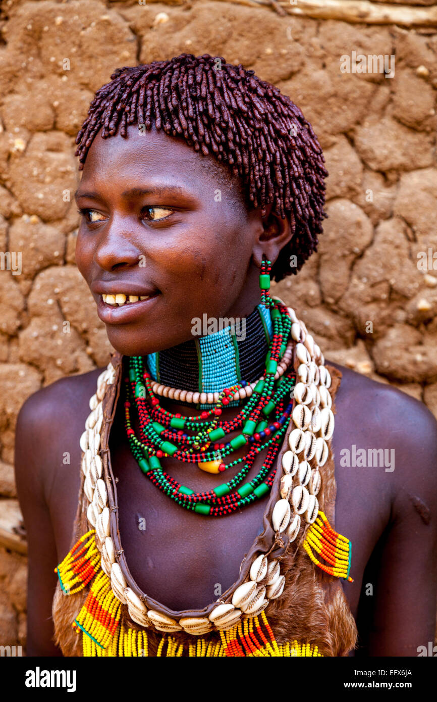 A Portrait Of A Young Woman From The Hamer Tribe, The Monday Market ...