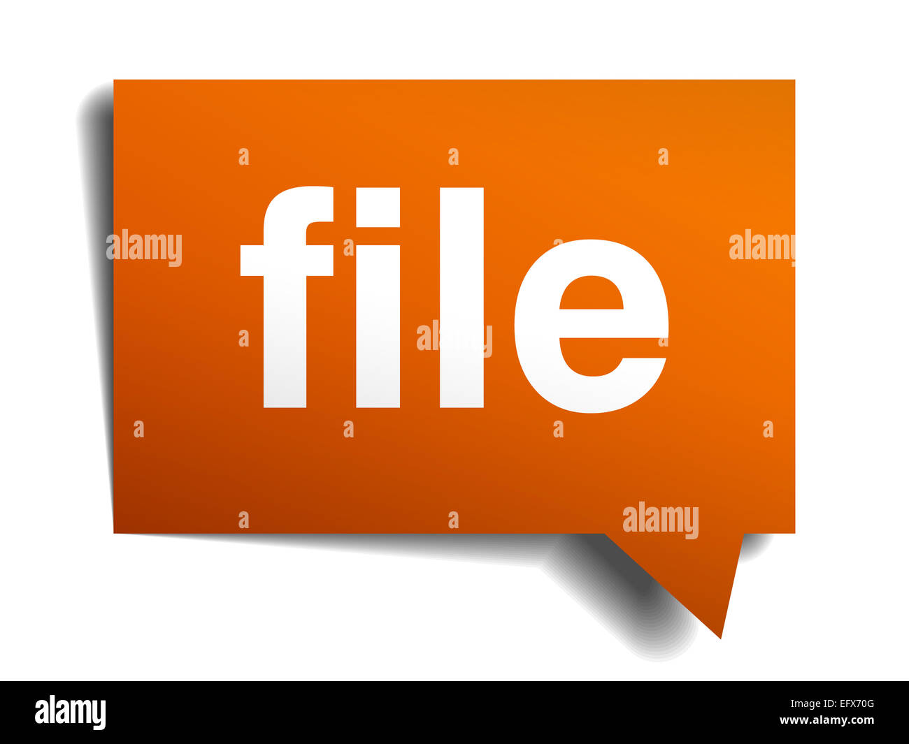 file orange speech bubble isolated on white Stock Photo - Alamy