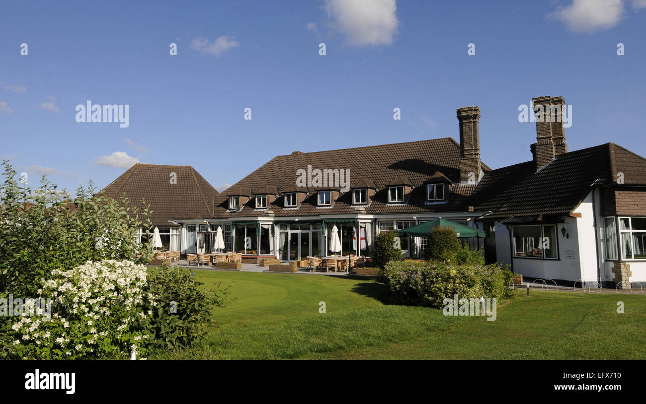 View of the Clubhouse and putting green Shirley Park Golf Club Croydon Surrey England Stock