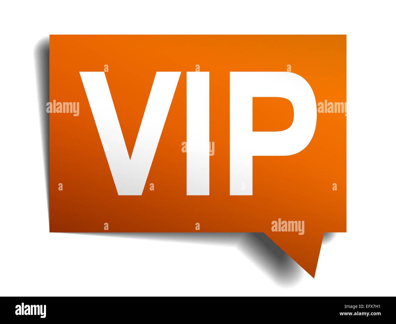vip orange speech bubble isolated on white Stock Photo