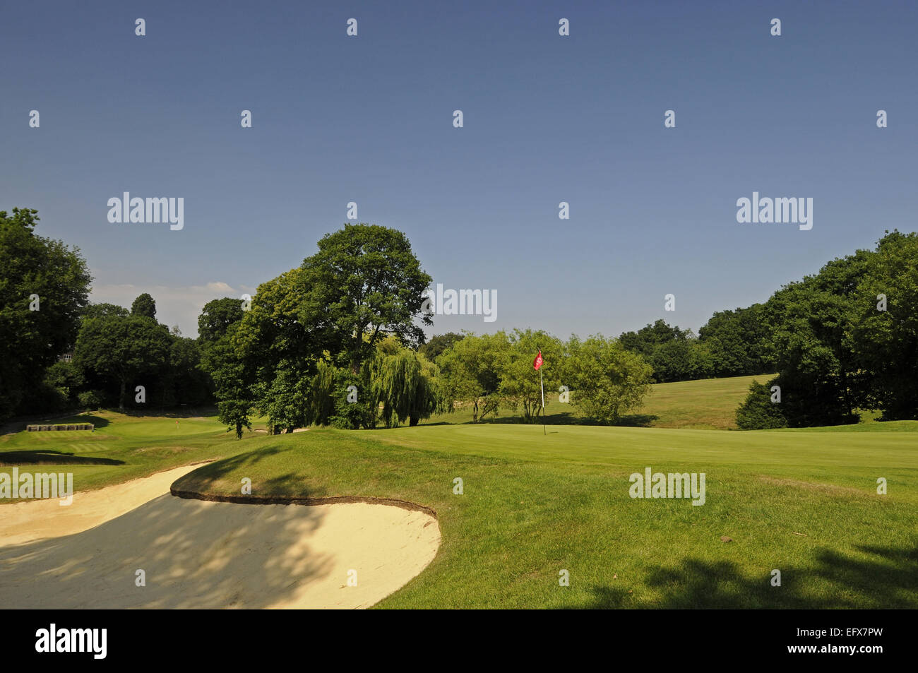 View Over Greenside Bunker To The 7th Green Chislehurst Golf Club Kent 