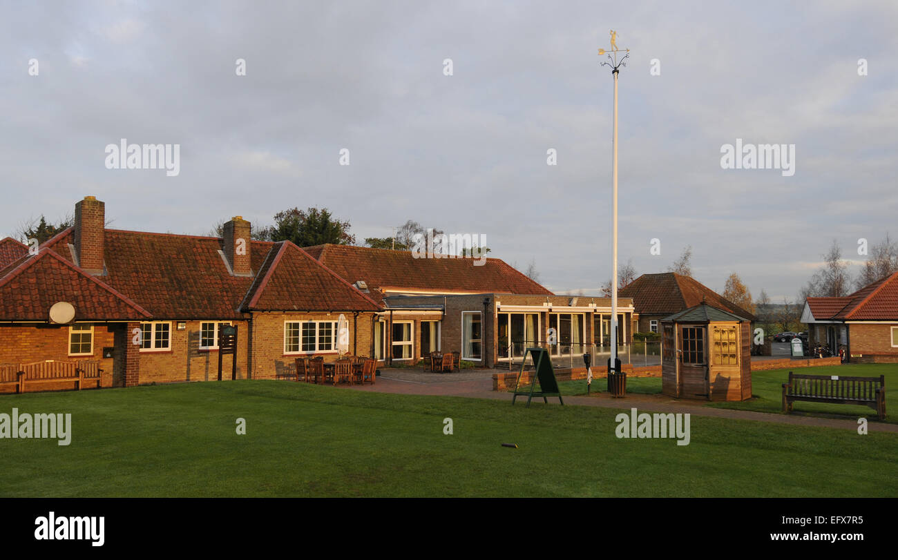 View in the Autumn to the Clubhouse of Gog Magog Golf Club Cambridge Cambridgeshire England Stock Photo