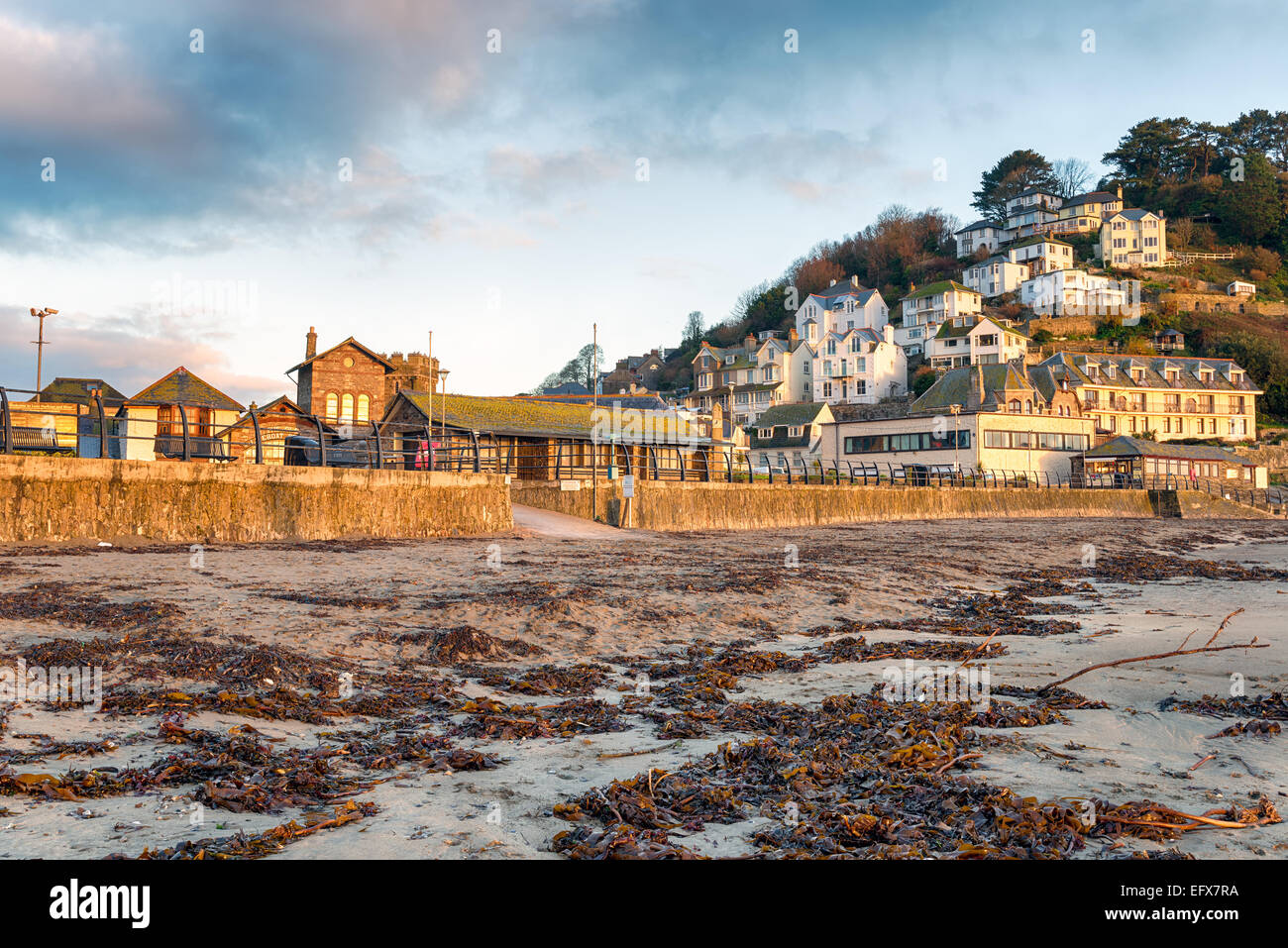 The seafront at Looe in Cornwall Stock Photo