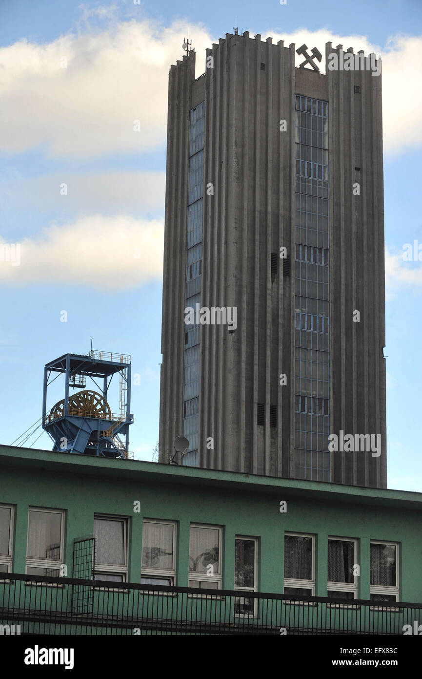 ***FILE PHOTO*** The skip hoisting tower of Paskov Mine, which is the only one of the OKD's active mines that is located outside of the Karvina District, in Staric, about twenty kilometers from Ostrava to Frydek-Mistek, Czech Republic, September, 19, 2013. OKD is the only producer of hard coal in the Czech Republic. It's coal is mainly mined in the southern part of the Upper Silesian Coal Basin - in the Ostrava Karvina coal district. (CTK Photo/Jaroslav Ozana) Stock Photo