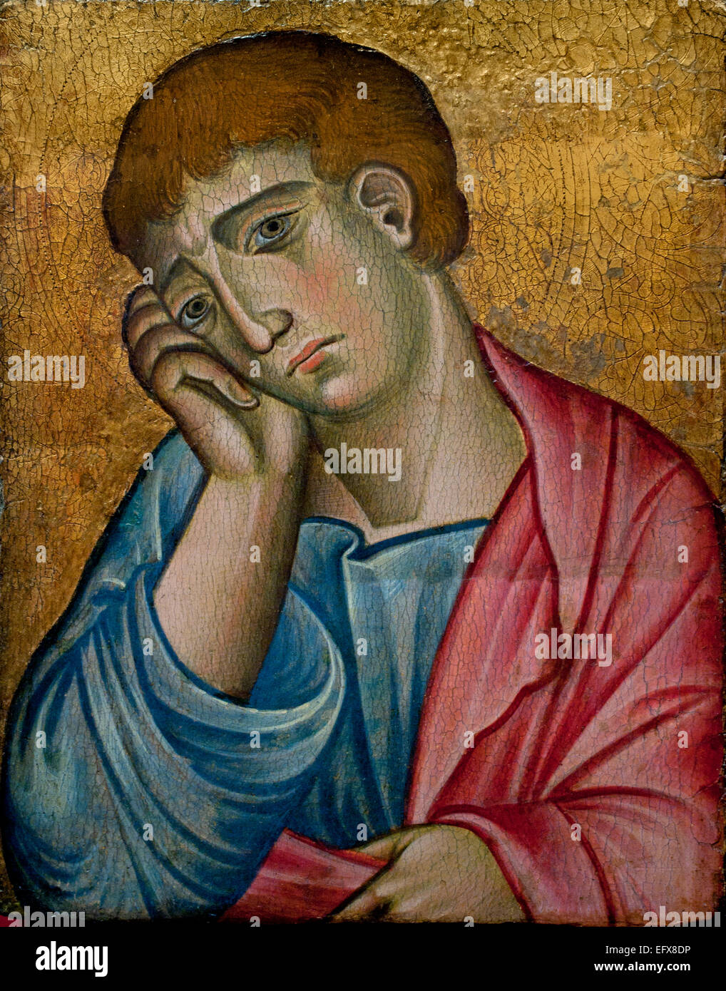 Saint John the Evangelist Mourning 1310 Deodato Orlandini 1284-1315 Italy Italian Stock Photo