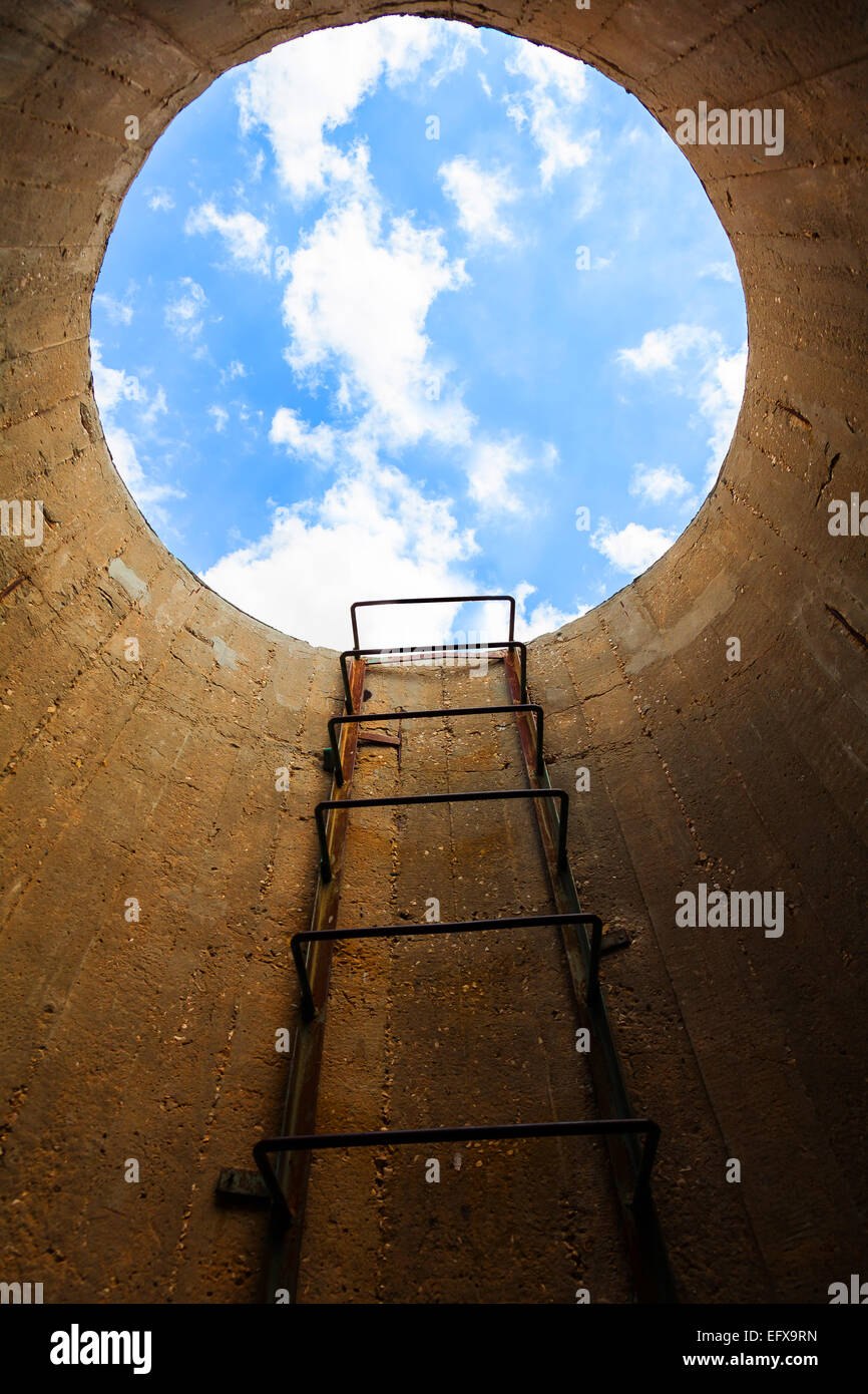 staircase leading from the tunnel in the sky Stock Photo