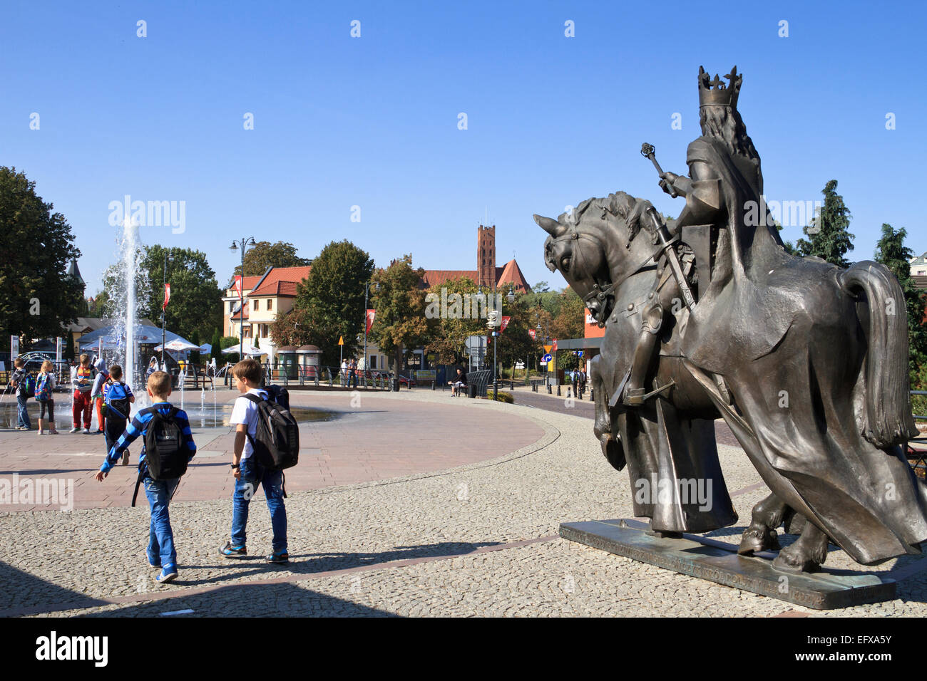 Bronze statue of Casimir IV Jagiellon in Malbork, Poland Stock Photo