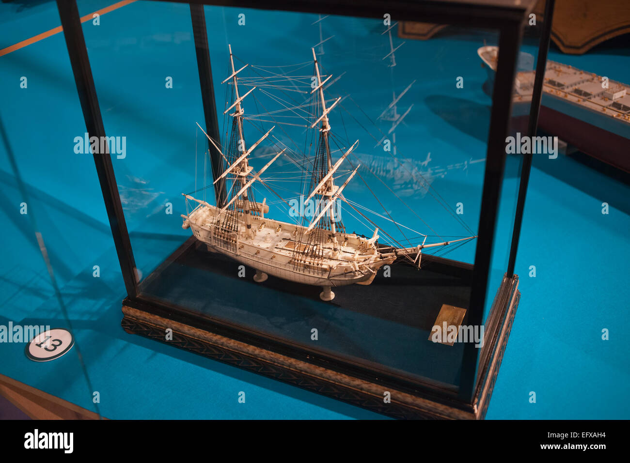 Sailing ship model 'Dolphin' in Rotterdam Maritime Museum, Holland, Netherlands. Stock Photo