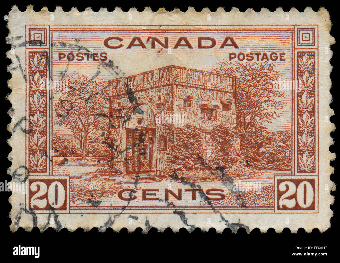 CANADA CIRCA 1938 A stamp printed in Canada shows Fort Gary gate