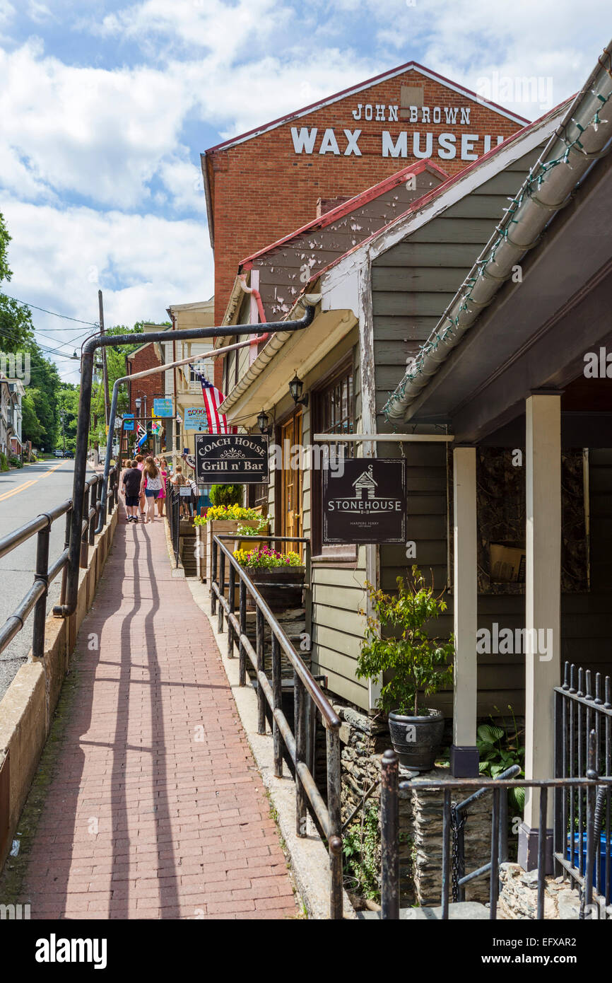 Bars, Restaurants And Shops On Hight Street In Historic Harpers Ferry ...