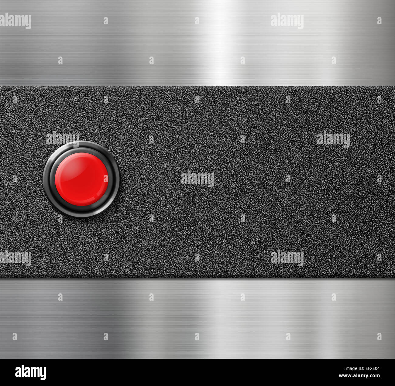 start engine red blank button on black plastic and metal background Stock Photo