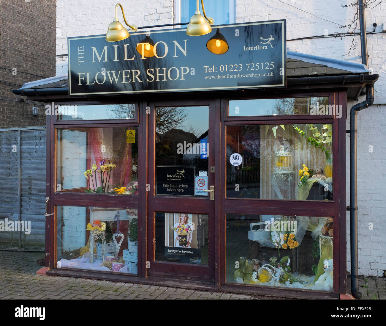 Shop front The Milton Flower Shop High Street Milton Stock Photo