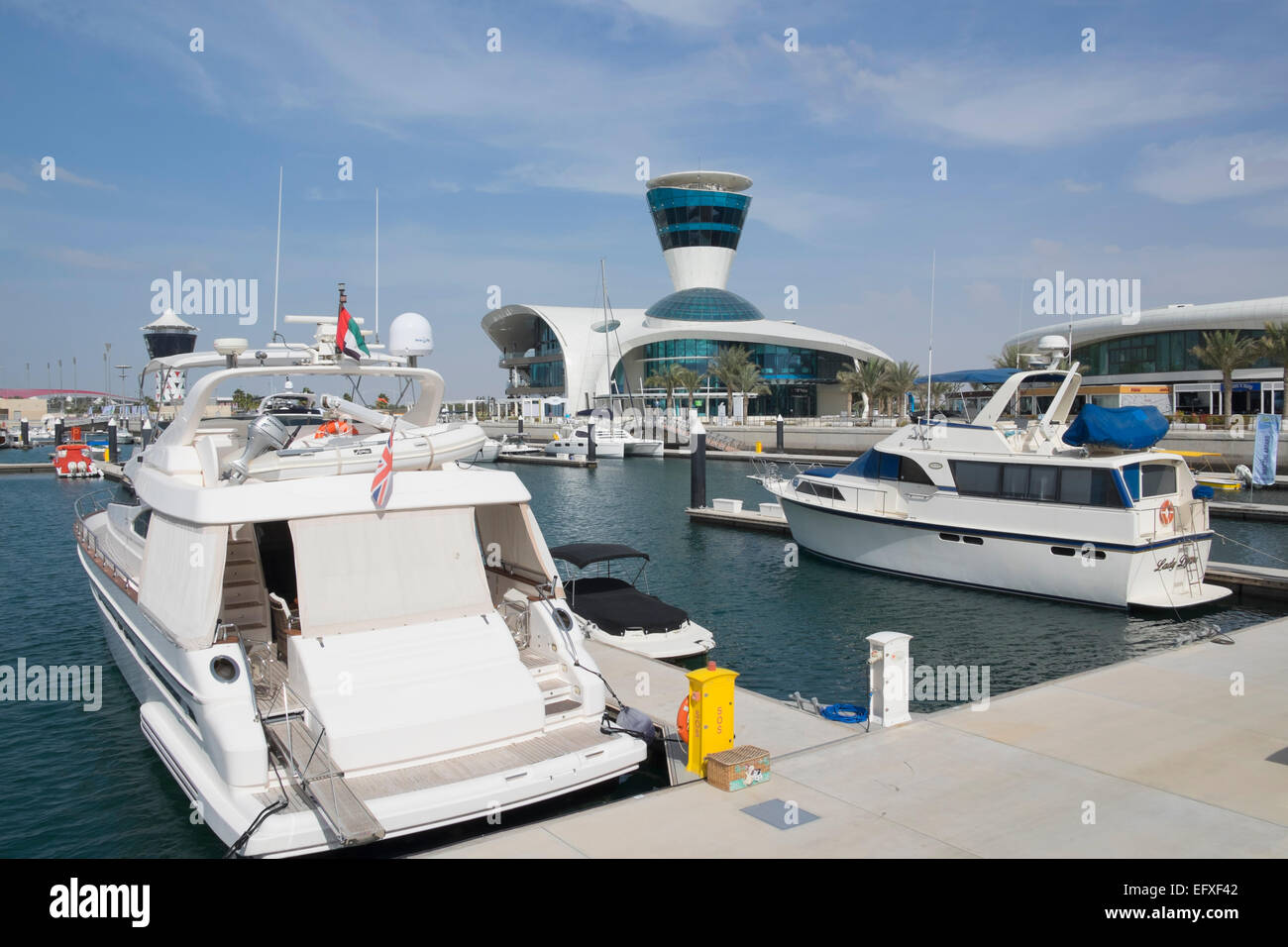 Yas Marina on Yas Island in Abu Dhabi United Arab Emirates Stock Photo