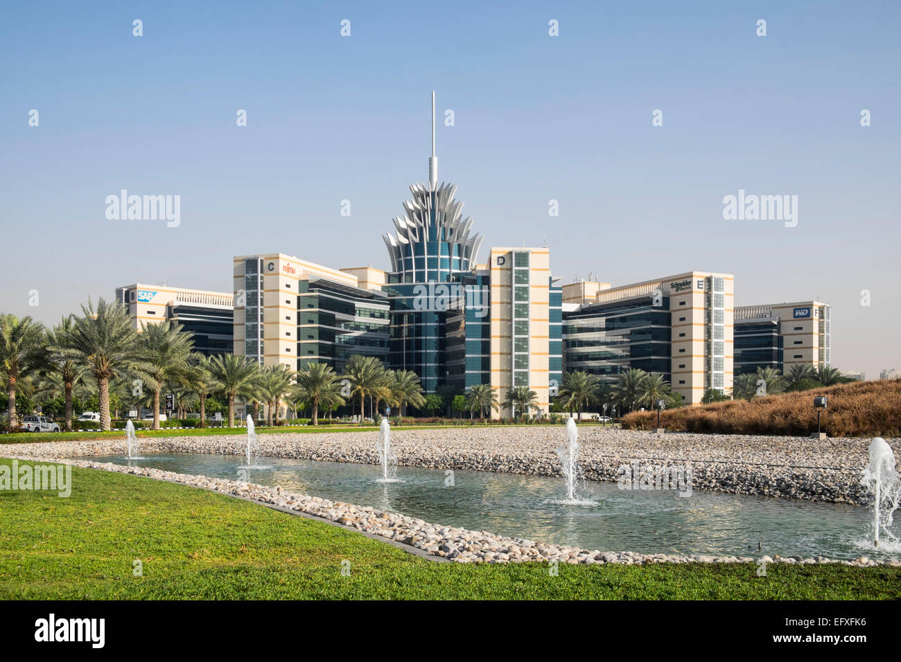 Pineapple building at Silicon Oasis Business Park in Dubai united Arab Emirates Stock Photo