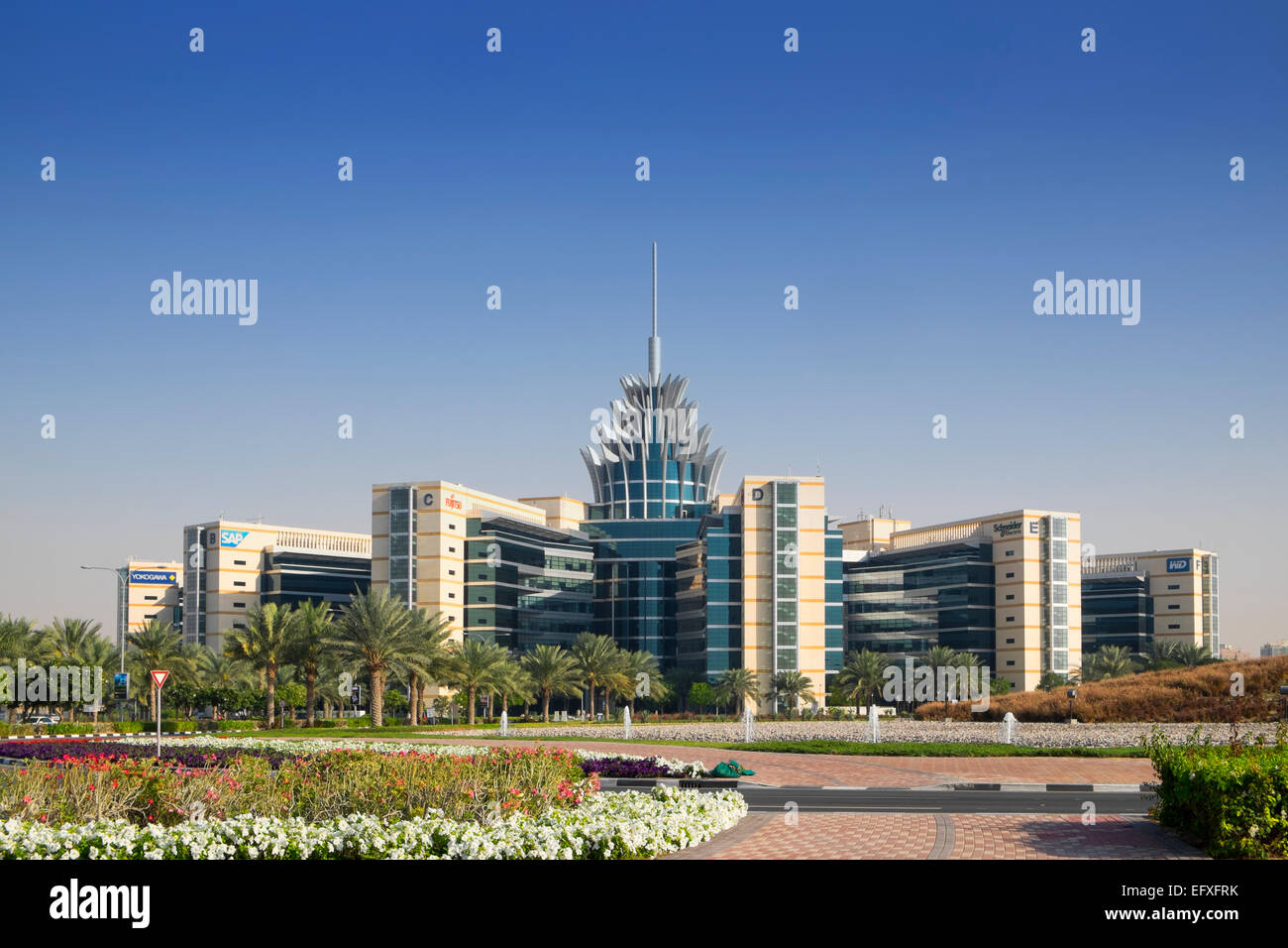 Pineapple building at Silicon Oasis Business Park in Dubai united Arab Emirates Stock Photo