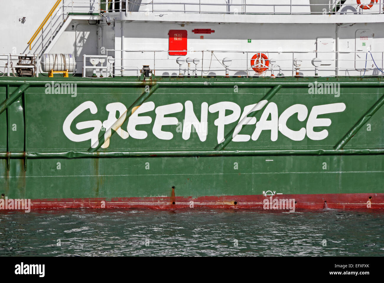 Greenpeace ship, Esperanza, moored in Grand Harbour, Valletta, Malta Stock Photo