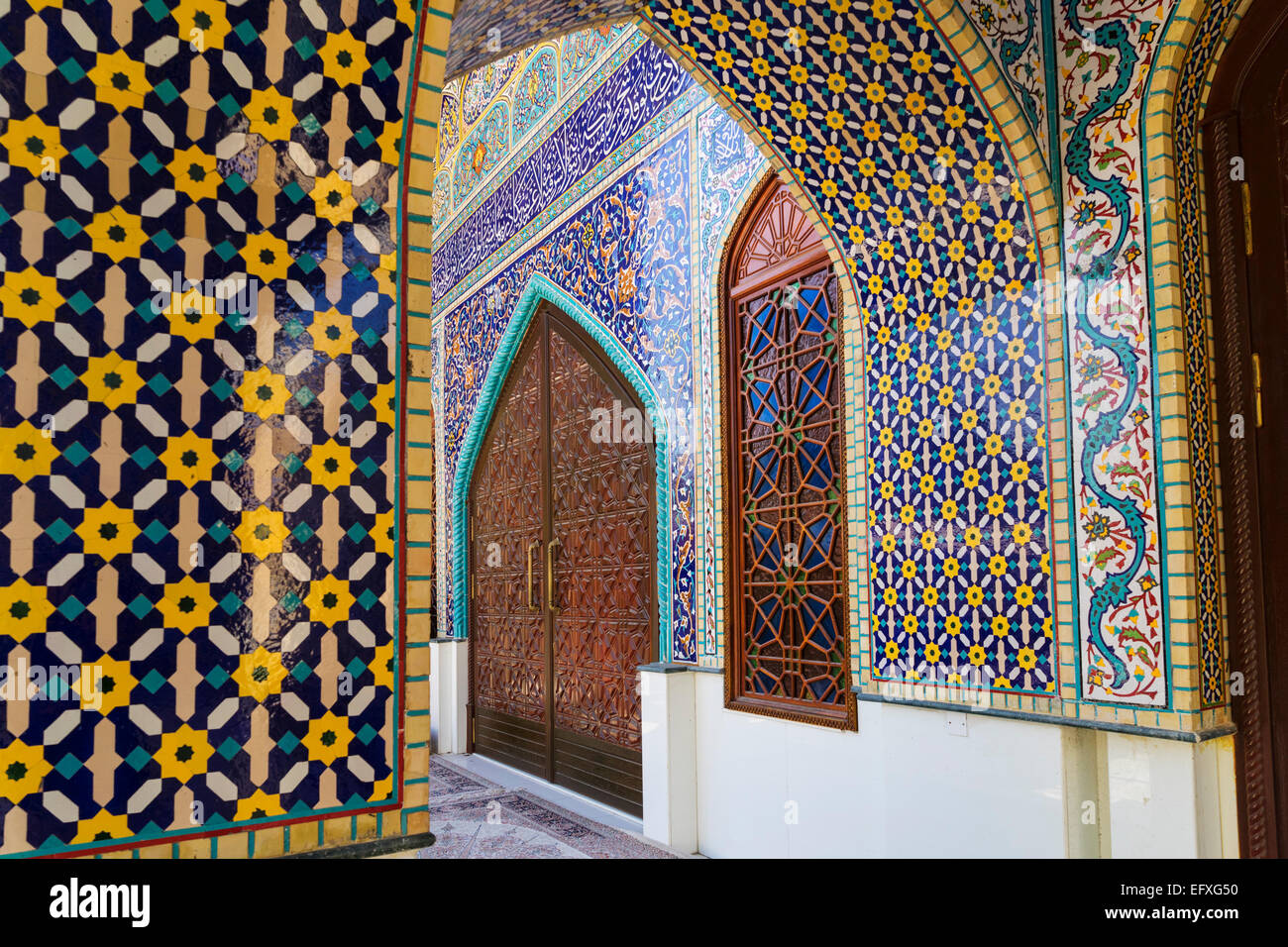 The Iranian Mosque in Satwa Dubai United Arab Emirates Stock Photo