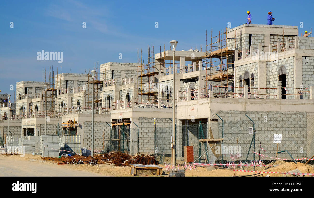 Construction of new luxury villas in Dubai United Arab Emirates Stock Photo